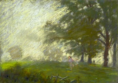 A young girl skipping in a glade by Walter Bonner Gash